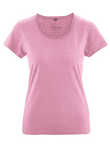 HempAge Damen T-Shirt Hanf/Bio-Baumwolle, Rose, Gr. M von HempAge