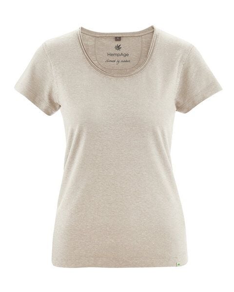 HempAge Damen T-Shirt mit Rollsaum Hanf/Bio-Baumwolle von HempAge