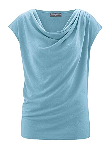 HempAge Damen Top Hanf/Bio-Baumwolle, Wave, Gr. L von HempAge