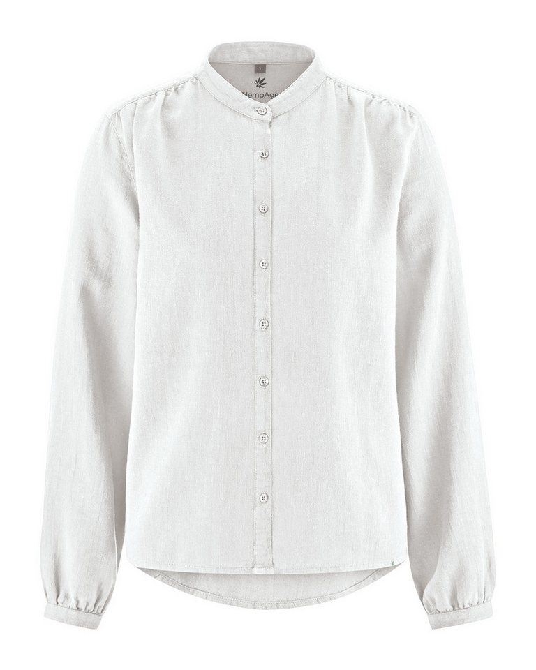 HempAge Hemdbluse Feminine Stehkragenbluse Hanf/Biobaumwolle Normal Fit von HempAge