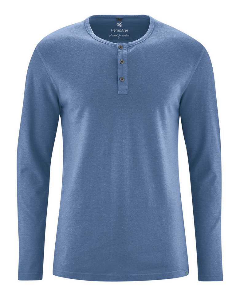 HempAge Henleyshirt DH833 Angerautes Langarm-Henley von HempAge