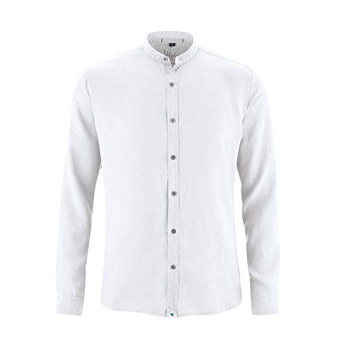 HempAge Herren 100% Hanf Stehkragenhemd, Farbe: weiß, Gr.: L von HempAge