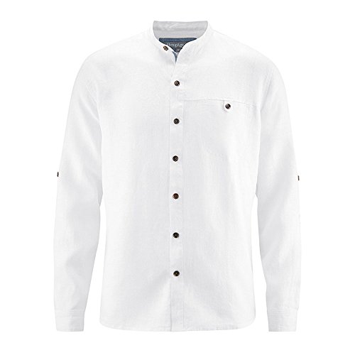 HempAge Herren Freizeithemd Langarm aus reinem Hanf White XXL von HempAge