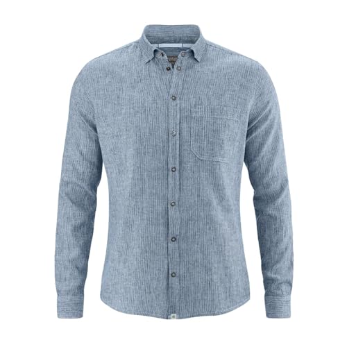 HempAge Herren Hanf Langarmhemd (L, Smoke) von HempAge