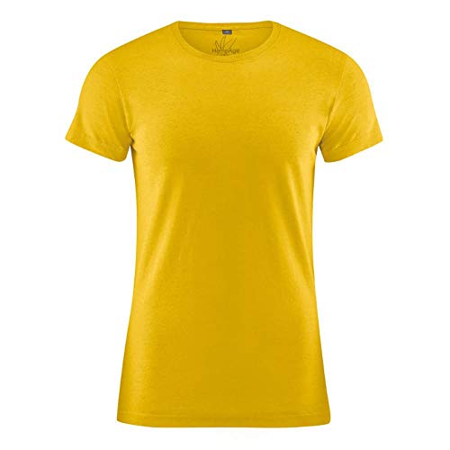 HempAge Herren Kurzarm-Shirt Basic Hanf/Bio-Baumwolle, Curry, Gr. L von HempAge