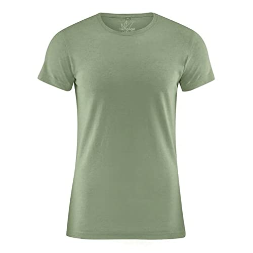 HempAge Herren Kurzarm-Shirt Basic Hanf/Bio Baumwolle (L, Cactus) von HempAge