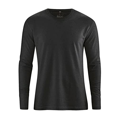 HempAge Herren Langarmshirt Bio-Baumwolle/Hanf Black M von HempAge