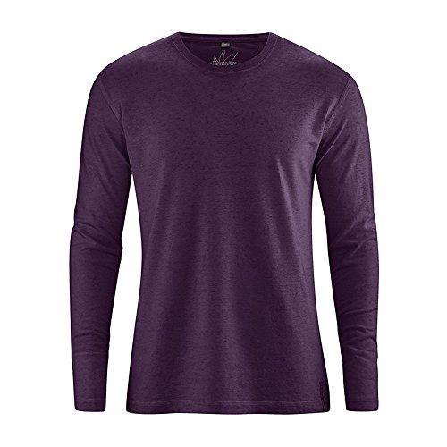 HempAge Herren Langarmshirt Bio-Baumwolle/Hanf Eggplant XXL von HempAge