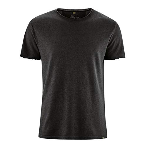 HempAge Herren T-Shirt Hanf/Bio-Baumwolle, Black, L von HempAge