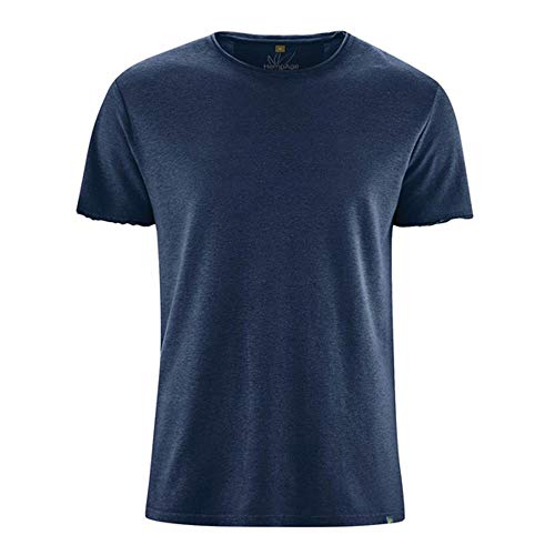 HempAge Herren T-Shirt Hanf/Bio-Baumwolle, Navy, L von HempAge
