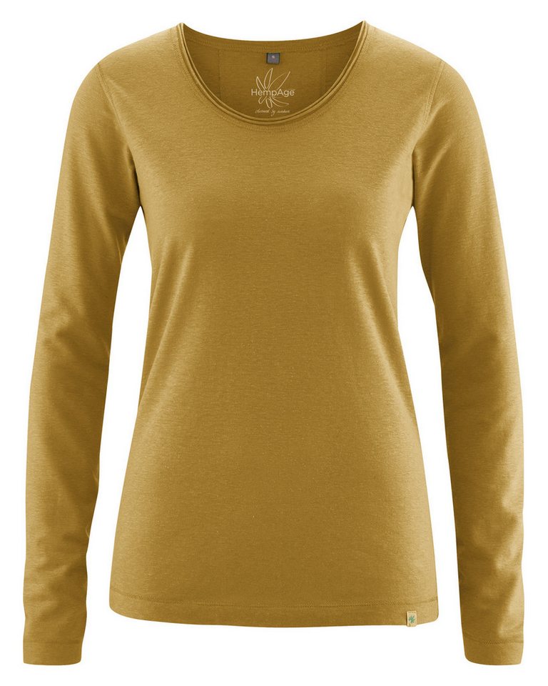 HempAge Langarmshirt Luftiges Langarmshirt Damen Hanf/Biobaumwolle Normal Fit von HempAge
