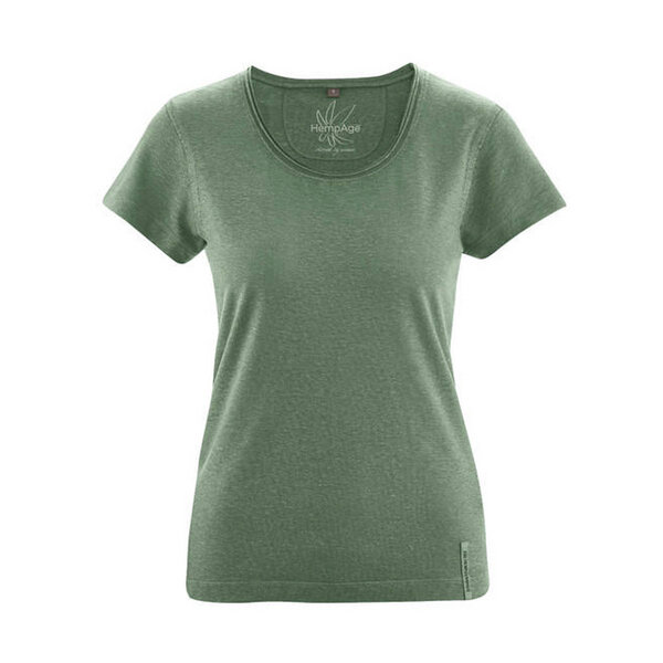 HempAge Damen T-Shirt mit Rollsaum Hanf/Bio-Baumwolle von HempAge