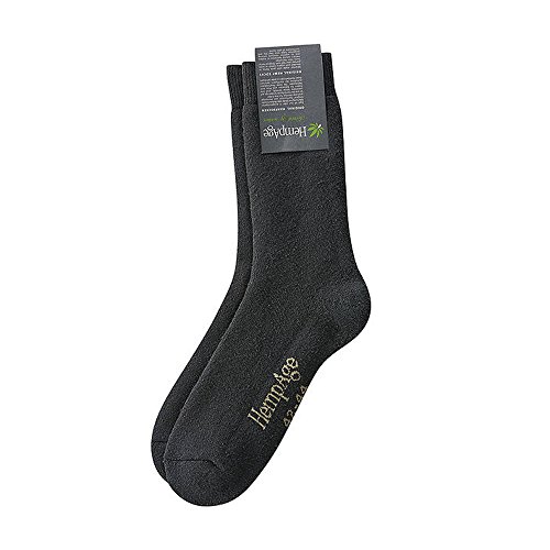 HempAge Unisex Erwachsene Hanf Frottee Socken, Farbe: Schwarz, Gr.: XL von HempAge