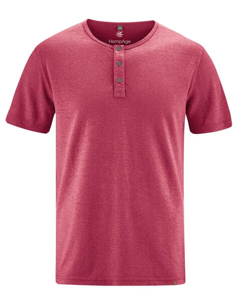 HempAge Herren T-Shirt Henley Hanf/Bio-Baumwolle von HempAge