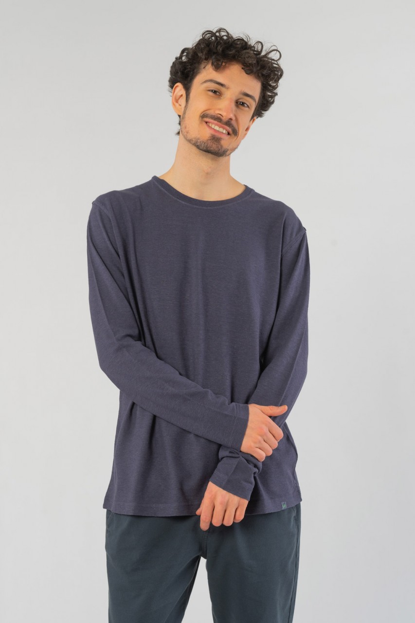 Leichtes Basic Longsleeve aus Hanf & Bio Baumwolle, Leinen & Hanf von HempAge