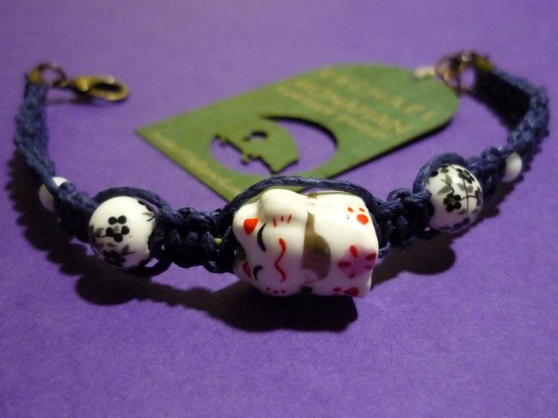 Glückskatze Hanf Armband Glückskatze Hanf Armband von HempCraftsbyRachael