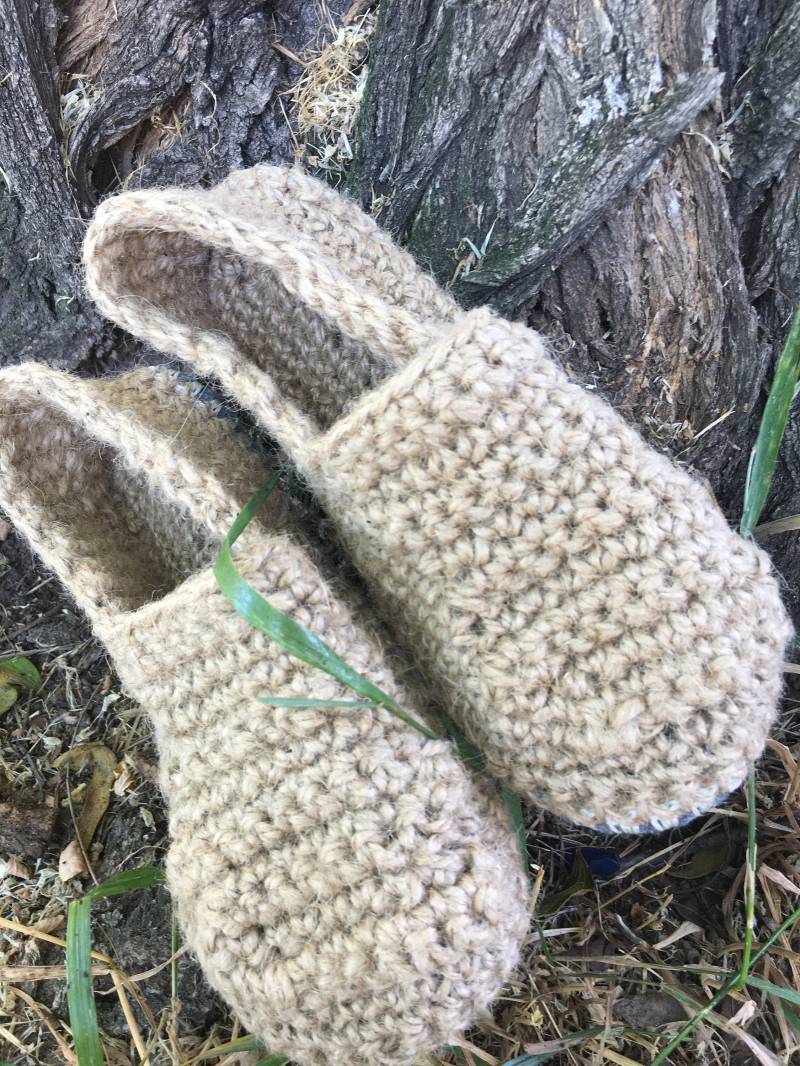 100% Hanf Slippers - Hanfsocken Gestrickte Hausschuhe/Natürlicher Ungefärbter Hanf/Bio Socken von HempMadeInUA