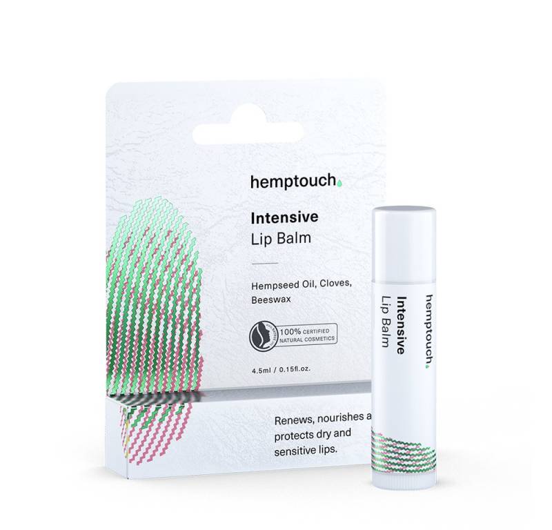 Hemptouch Lippenbalsam Intensiv pflegend mit Hanföl & Bienenwachs, zur Regeneration trockener, gereizter oder empfindlicher Lippen von Hemptouch