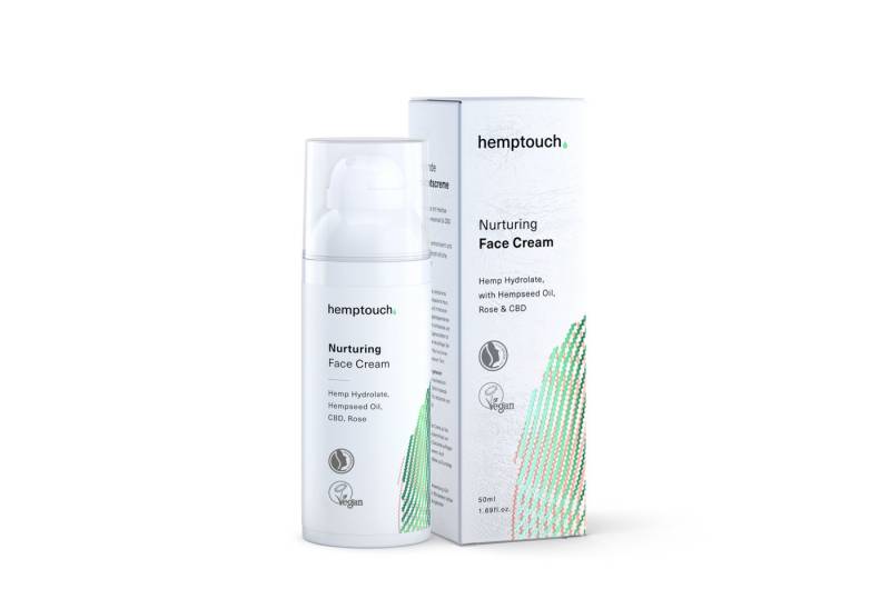 Hemptouch Tagescreme Nährende CBD Gesichtscreme mit Hanföl, Hanfhydrolat, Hyaluronsäure mildert erste Anzeichen von Hautalterung wie Rötungen sensibler Haut von Hemptouch