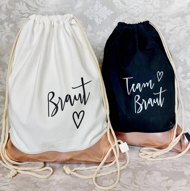 Jga Turnbeutel Roségold - Braut, Team Und Trauzeugin von HenStag