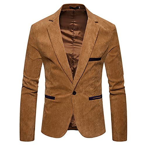 Blazer Herren Anzugjacke Anzugjacke Herren Blazer Jacken Smarte Jacken Hochzeit Mode Slim Fit Anzugjacke Chic und Elegant Anzugjacke, kaki, XL von Henagehde
