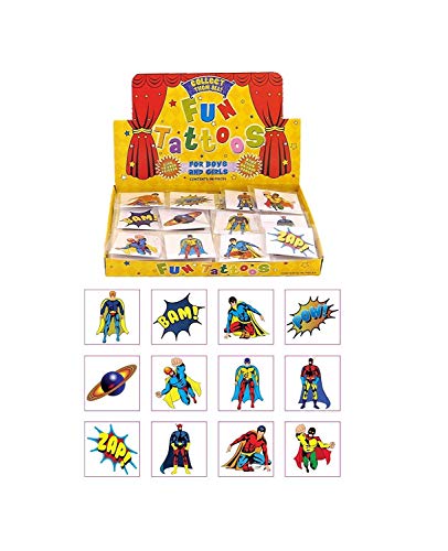 4 x Henbrandt 24 Kids Super Hero Tattoos, Multi von Henbrandt