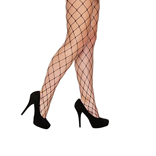 Henbrandt Fischnetz Strumpfhose mit Große Diamanten-Mesh Fischernet Deko Halterlose Strümpfe Frauen-Kostümzubehör für Halloween und Cosplay Strumpfhosen für Damen von Henbrandt