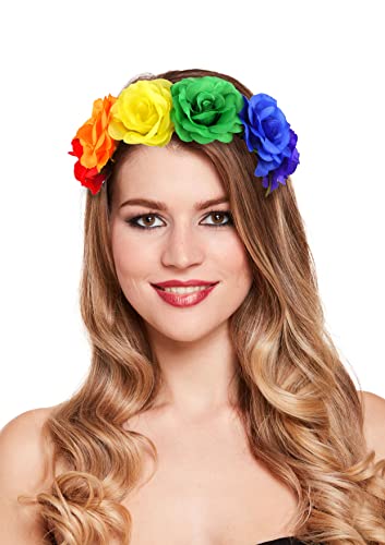 Henbrandt Rainbow Pride Blumenkrone Blumengirlande Stirnband Rose Regenbogen Haarband Blumenkranz Kostüm Zubehör LGBT Pride Zubehör für Damen von Henbrandt