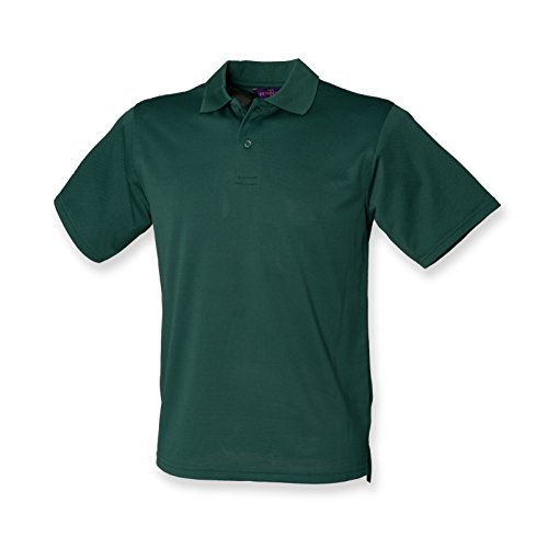 Henbury Coolplus Herren Poloshirt aus Piqué, Flaschengrün, Größe XL von Henbury