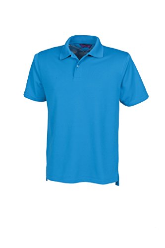 Henbury Coolplus Herren Poloshirt aus Piqué-Piqué, Größe L, Saphirblau von Henbury