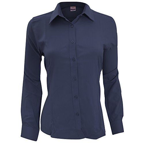 Henbury Damen Bluse/Arbeitshemd/Arbeitsbluse, langärmlig, Anti-bakteriell (2XL) (Marineblau) von Henbury