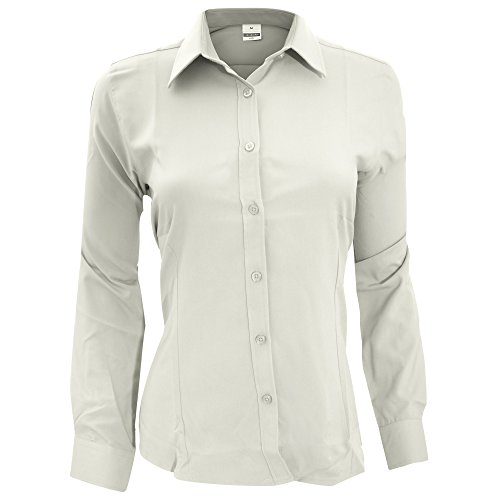 Henbury Damen Bluse/Arbeitshemd/Arbeitsbluse, langärmlig, Anti-bakteriell (2XL) (Weiß) von Henbury