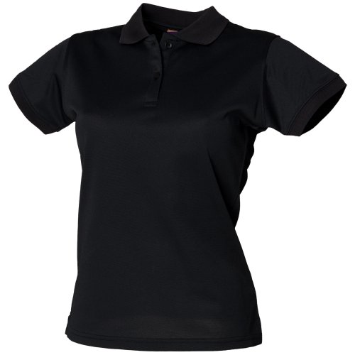 Henbury Damen Coolplus® Polo-Shirt / Polohemd, (Medium) (Schwarz) von Henbury