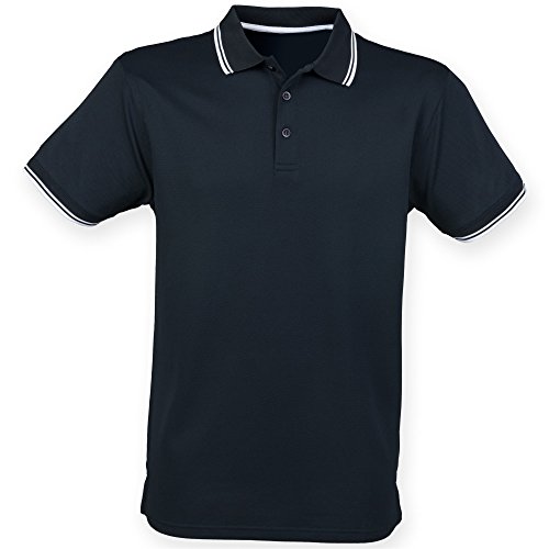 Henbury Herren Coolplus Polo-Hemd, Kurzarm (XL) (Marineblau) von Henbury