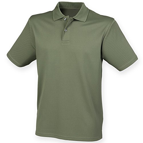 Henbury Herren Polo-Shirt Coolplus Pique (3XL) (Olive) von Henbury