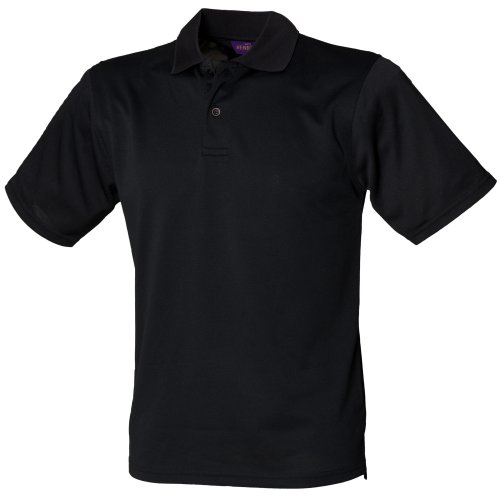 Henbury Herren Polo-Shirt Coolplus Pique (3XL) (Schwarz) von Henbury