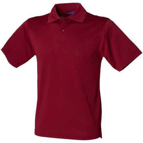 Henbury Herren Polo-Shirt Coolplus Pique (L) (Burgunder) von Henbury