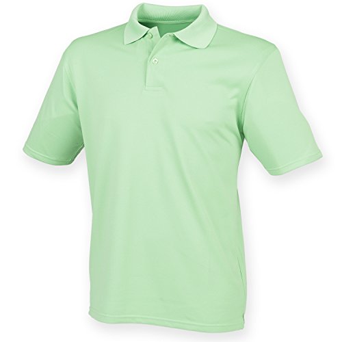 Henbury Herren Polo-Shirt Coolplus Pique (L) (Limette) von Henbury