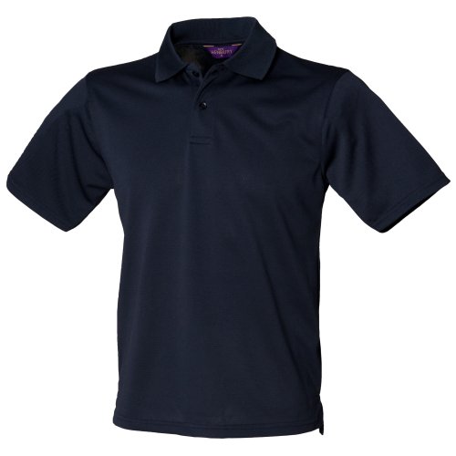 Henbury Herren Polo-Shirt Coolplus Pique (L) (Marineblau) von Henbury