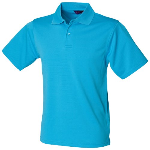 Henbury Herren Polo-Shirt Coolplus Pique (L) (Türkis) von Henbury