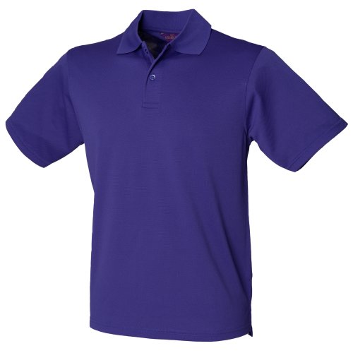 Henbury Herren Polo-Shirt Coolplus Pique (L) (Violett) von Henbury