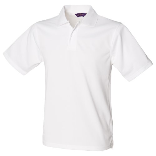 Henbury Herren Polo-Shirt Coolplus Pique (L) (WeiÃŸ) von Henbury