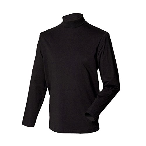 Henbury Herren Roll Neck Long Sleeved Top Pullover, Schwarz (Black), X-Large von Henbury