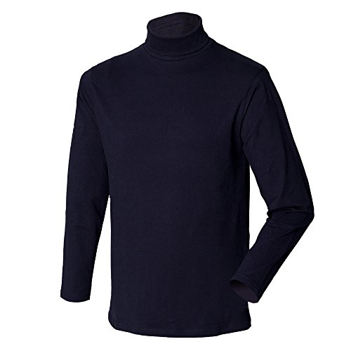Henbury Herren Rollkragen-Sweatshirt, langärmlig, hoher Baumwollanteil (2XLarge) (Marineblau) von Henbury