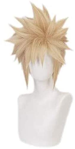 Cosplay Spiele Cosplay Perücke FF7 VII Cloud Strife Golden Kurzhaar Anime Comic-Con Weihnachten Karneval Halloween Party Alltag Männer und Frauen Mode Perücke Schönheit von Hencik