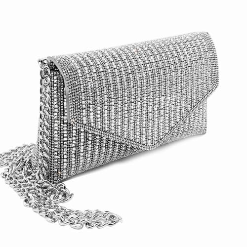 Abendtasche mit Strasssteinen, glitzernde Diamanten, Clutch, Handtasche, Crossbody-Tasche für Damen, Party, Club, Hochzeit, Abschlussball, S von Hengdali