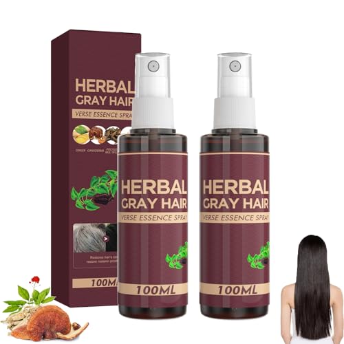 Kräuter-Haaressenz-Spray mit Polygonum Multiflorum und Ingweröl – Natürliche Verdunkelung Pflege für graues Haar, nährt Haarwurzeln und Kopfhaut für Frauen und Männer (2) von Hengxuan