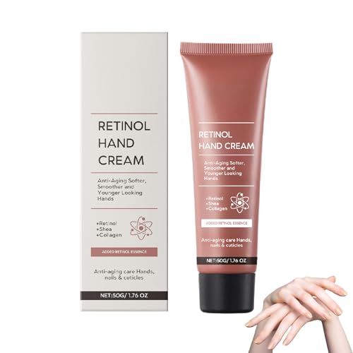 Retinol Anti-Aging Handcreme mit Sheabutter & Collagen – Intensive Feuchtigkeitspflege für trockene, rissige Hände, straffende Pflege zur Reduzierung von Fältchen, zieht schnell ein & fettet nicht (1) von Hengxuan