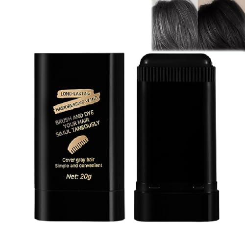 Tragbarer Haarfärbestift mit integriertem Kamm, schnelle Grauabdeckung für Männer und Frauen, schweißresistenter Haarfärbestift in Reisegröße, drei Farben erhältlich (01# Schwarz) von Hengxuan