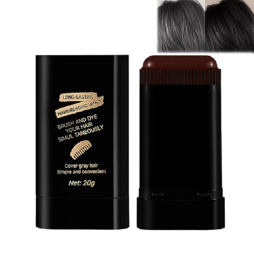 Tragbarer Haarfärbestift mit integriertem Kamm, schnelle Grauabdeckung für Männer und Frauen, schweißresistenter Haarfärbestift in Reisegröße, drei Farben erhältlich (03# Kaffeefarbe) von Hengxuan